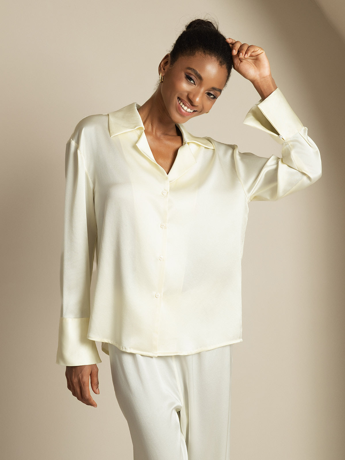 [Ivoor] SilkSilky-NL 19Momme Zijde Womens Shirt 001