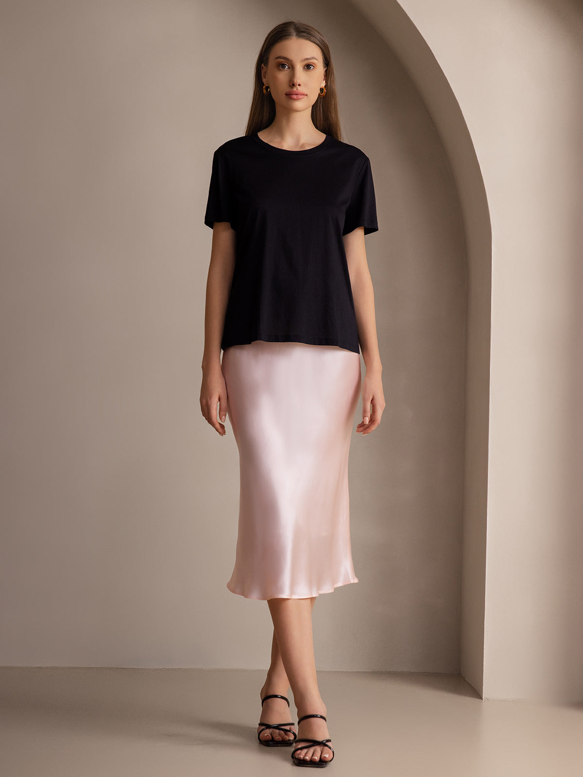 [Lichtroze] SilkSilky-NL 19Momme Pure Silk Skirt 005