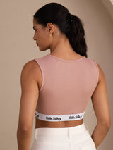[Roze] SilkSilky-NL Sleeveless Crew Neck Cami-Top 002