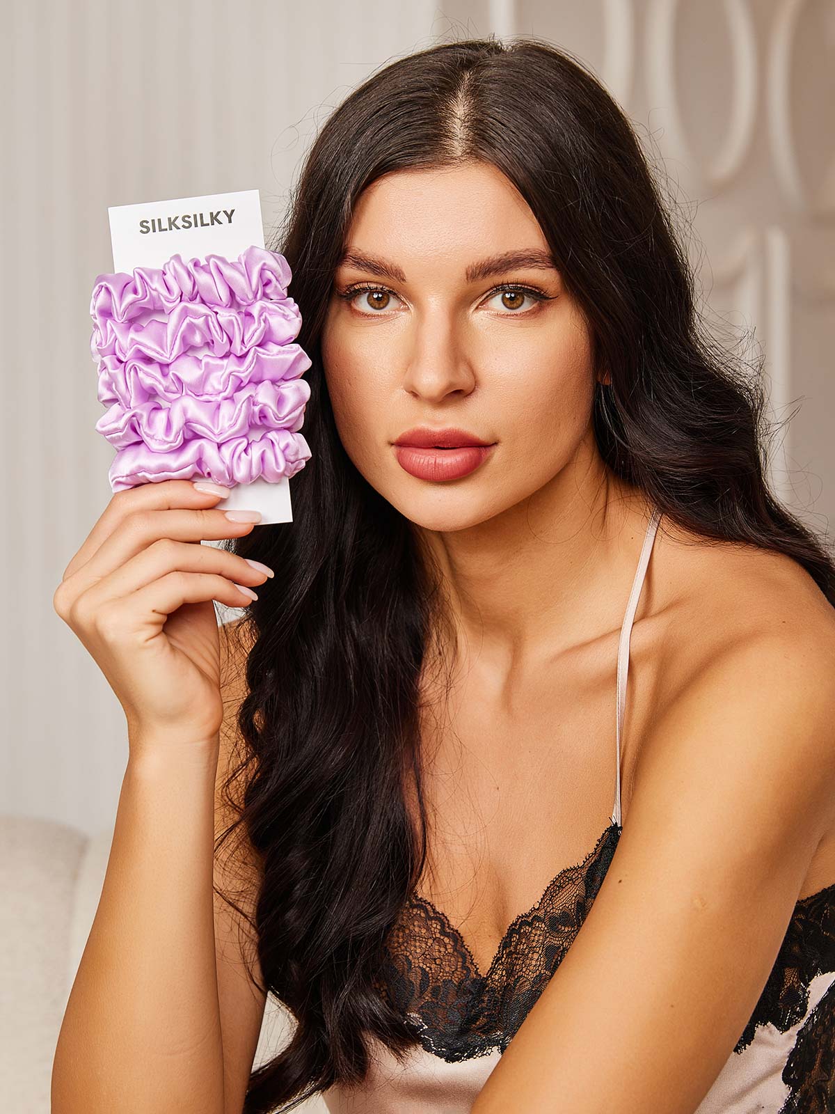 [Lavendel] SilkSilky-NL 19Momme Scrunchie 001