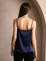 [Donkerblauw] SilkSilky-NL Spaghetti Strap Cami-Top 002