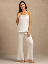 [Wit] SilkSilky-NL 19Momme Spaghetti Bandjes Diepe Ronde Hals Cami-Set 003