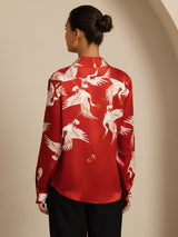 [Wijn] SilkSilky-NL Long Sleeve Lapel Collar Dames Blouse 002