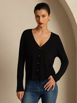 [Zwart] SilkSilky-NL Long Sleeve Dames Cardigan 003
