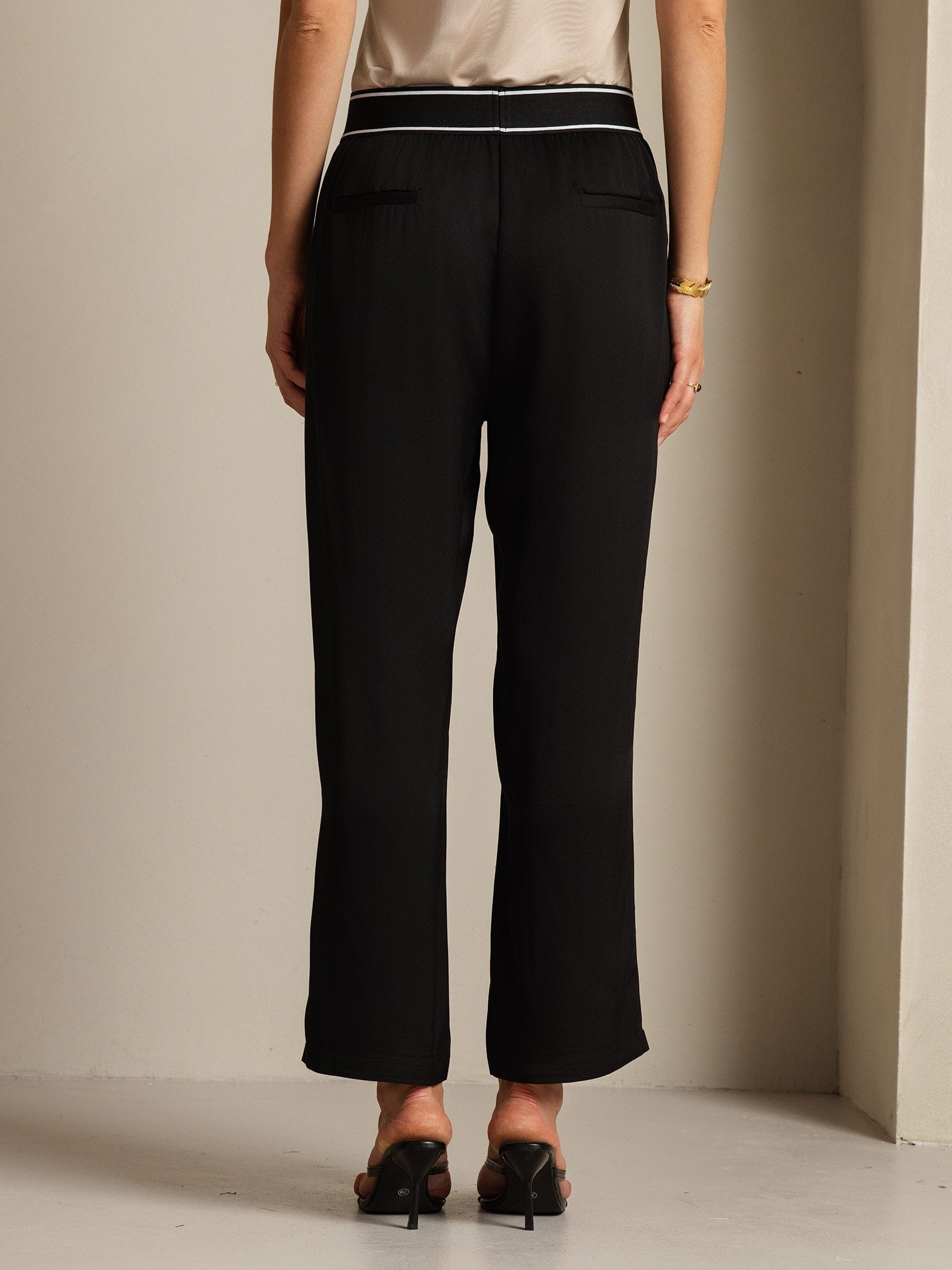 [Zwart] SilkSilky-NL 22Momme Zijde Womens Pants 002
