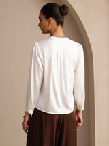 [Wit] SilkSilky-NL Long Sleeve Blouse 002