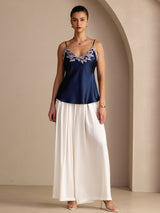 [Donkerblauw] SilkSilky-NL Spaghetti Strap V Neck Cami-Top 006