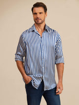[Marine Streep] SilkSilky-NL 19Momme Lange Mouw Reverskraag Heren Shirt 005