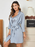 SilkSilky-NL-Pure-Silk-Lange-Mouw-Nightgown&Robe-Set-Staal-Blauw-004