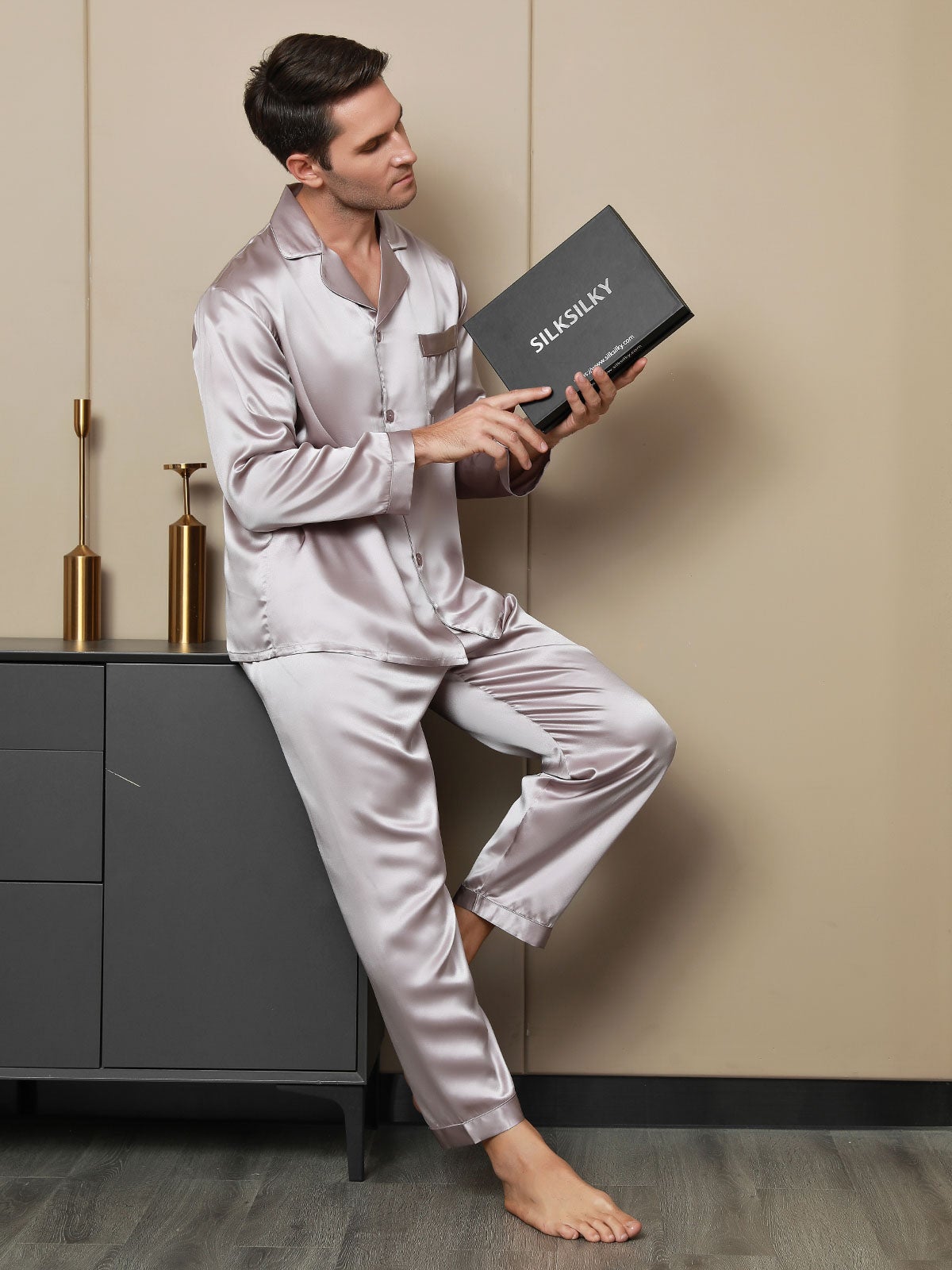 [Bleek Mauve] SilkSilky-NL 19Momme Mens Pajamas 003