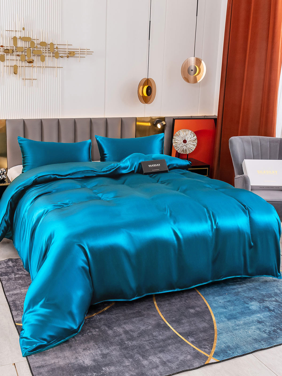 [Koningsblauw] SilkSilky-NL 19Momme Bedding Set 004