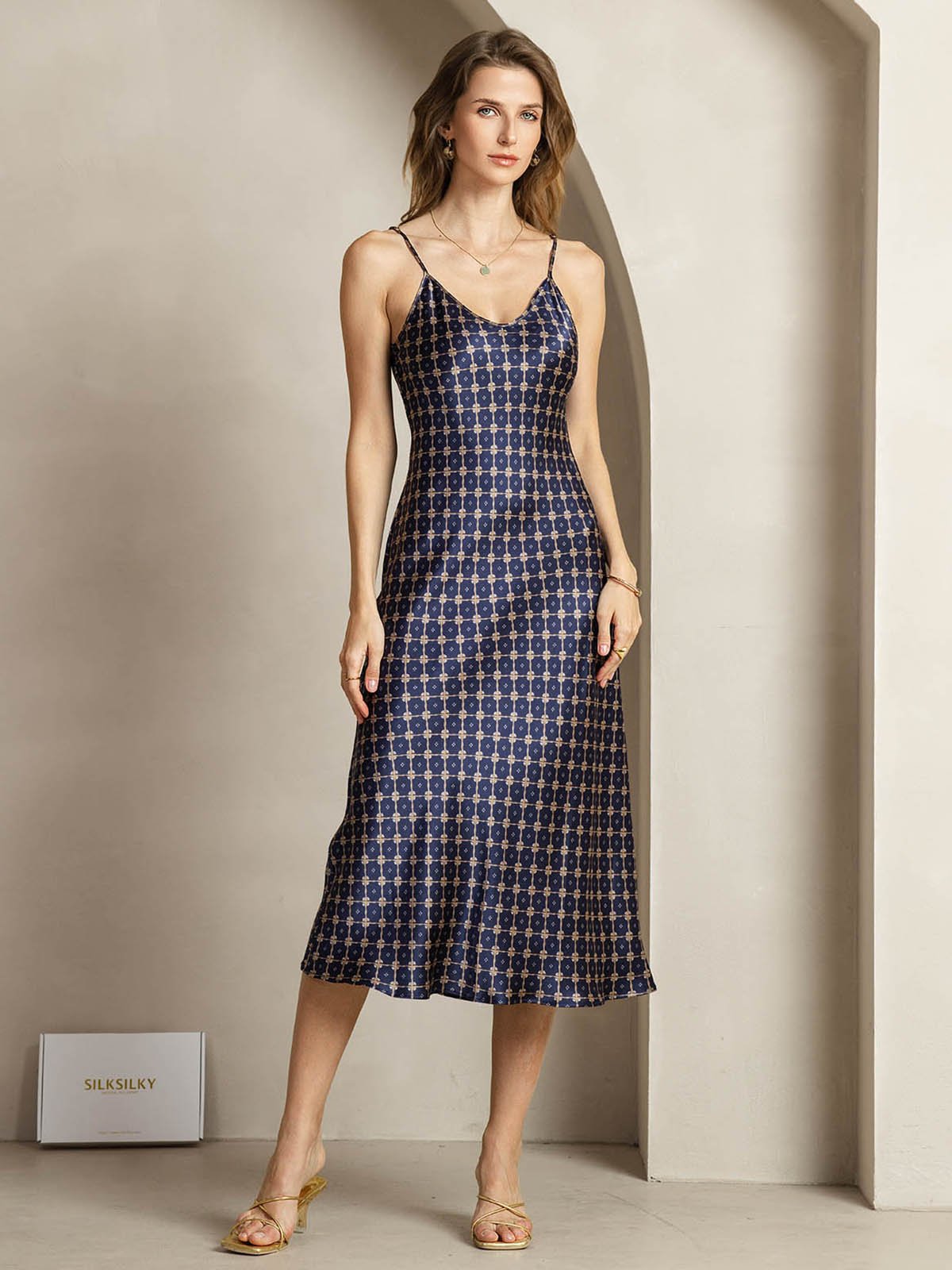 [MarineKetting] SilkSilky-NL 19Momme Zijde Dress 001