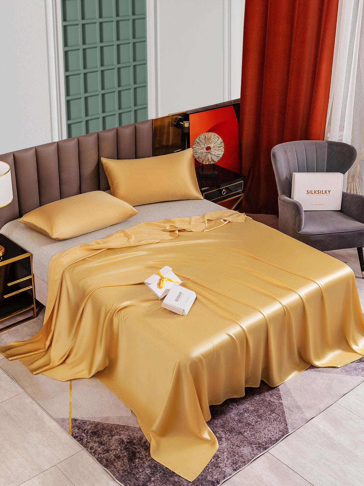 [Champagne] SilkSilky-NL 25Momme Bedding Set 004