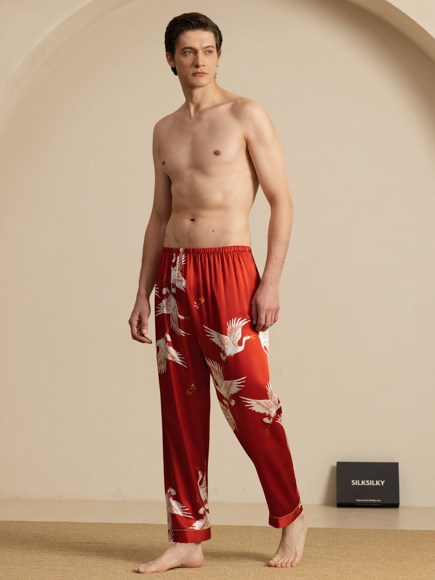 [Wijn] SilkSilky-NL 19Momme Mens Sleep Bottoms 007