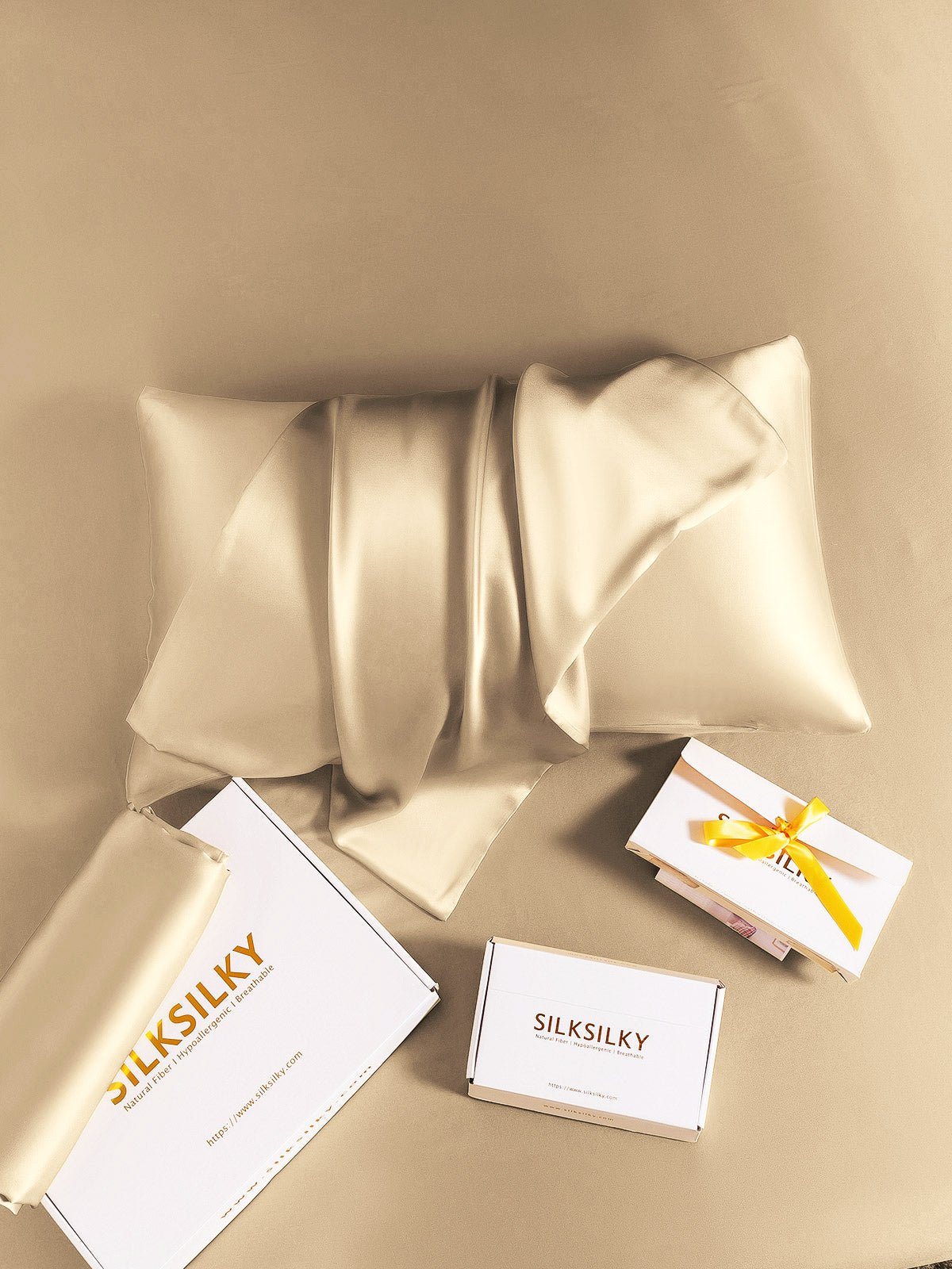 [Beige] SilkSilky-NL 22Momme Pillowcase 006