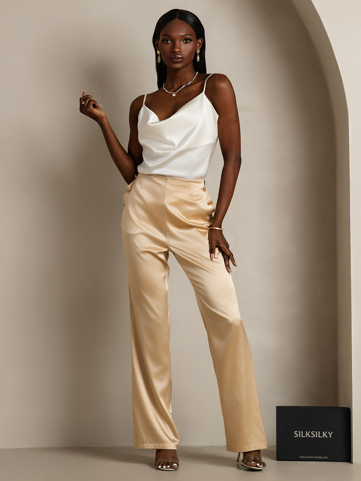 [Wit] SilkSilky-NL 19Momme Zijde Camisoles 007