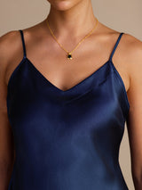 [Donkerblauw] SilkSilky-NL Spaghetti Strap V Neck Cami-Top 003