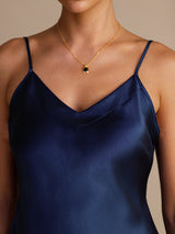 [Donkerblauw] SilkSilky-NL Spaghetti Strap V Neck Cami-Top 003