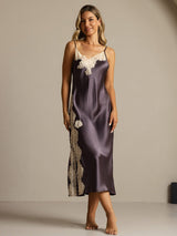 [Paars Grijs] SilkSilky-NL Zijde Nightgown 003,