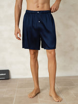 [Donkerblauw] SilkSilky-NL Mens Sleep Bottoms 001