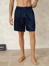 [Donkerblauw] SilkSilky-NL Mens Sleep Bottoms 001