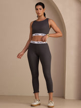 [Grijs] SilkSilky-NL Sleeveless Crew Neck Women's Outfit Sets 006