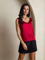 [Wijn] SilkSilky-NL Sleeveless V Neck Cami-Top 005