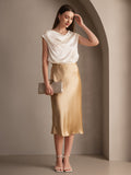 SilkSilky NL 19Momme Pure Silk Skirt Champagne 005