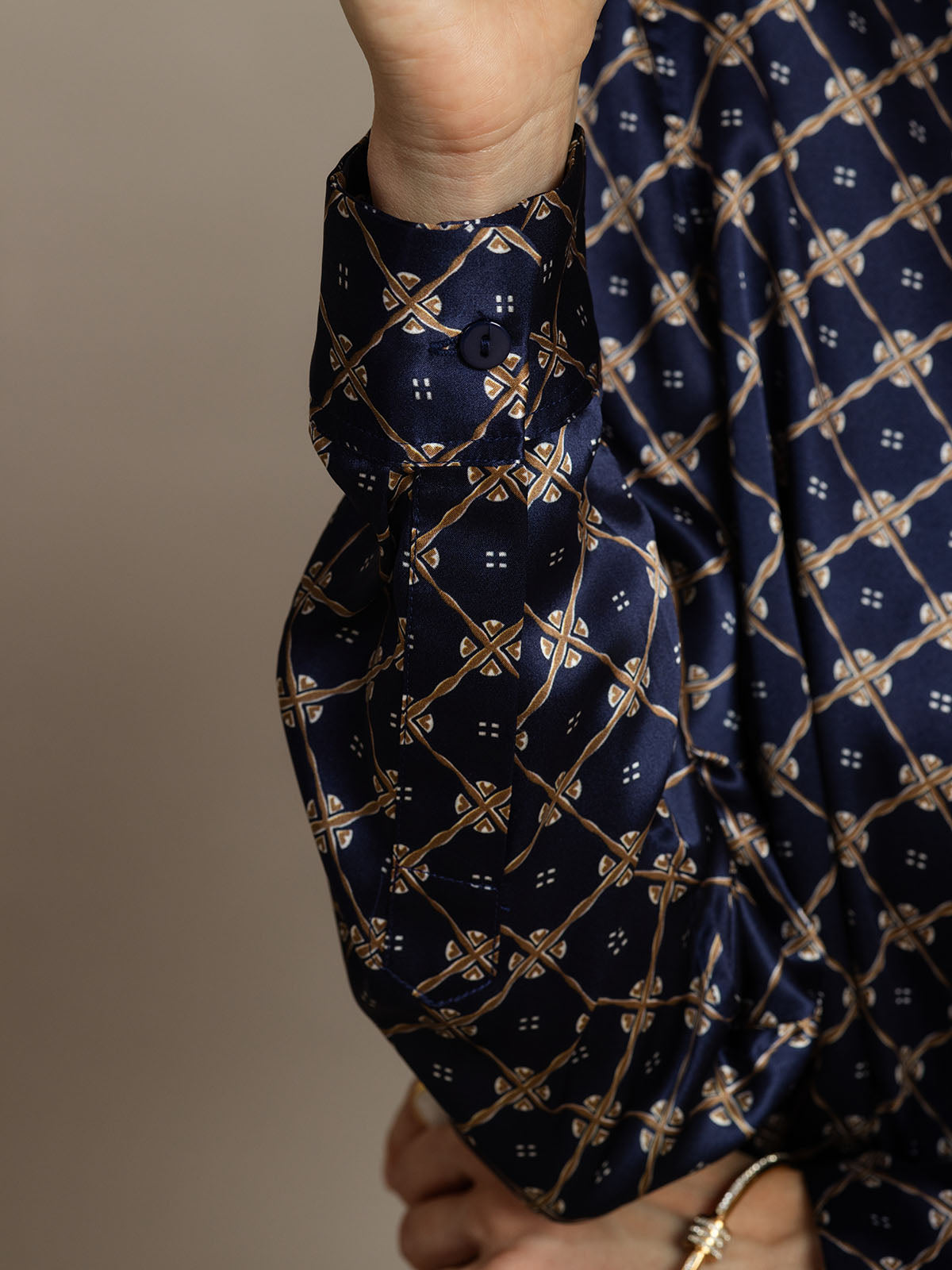 [Marine Ketting] SilkSilky-NL Zijde Kraag Dames Blouse 004