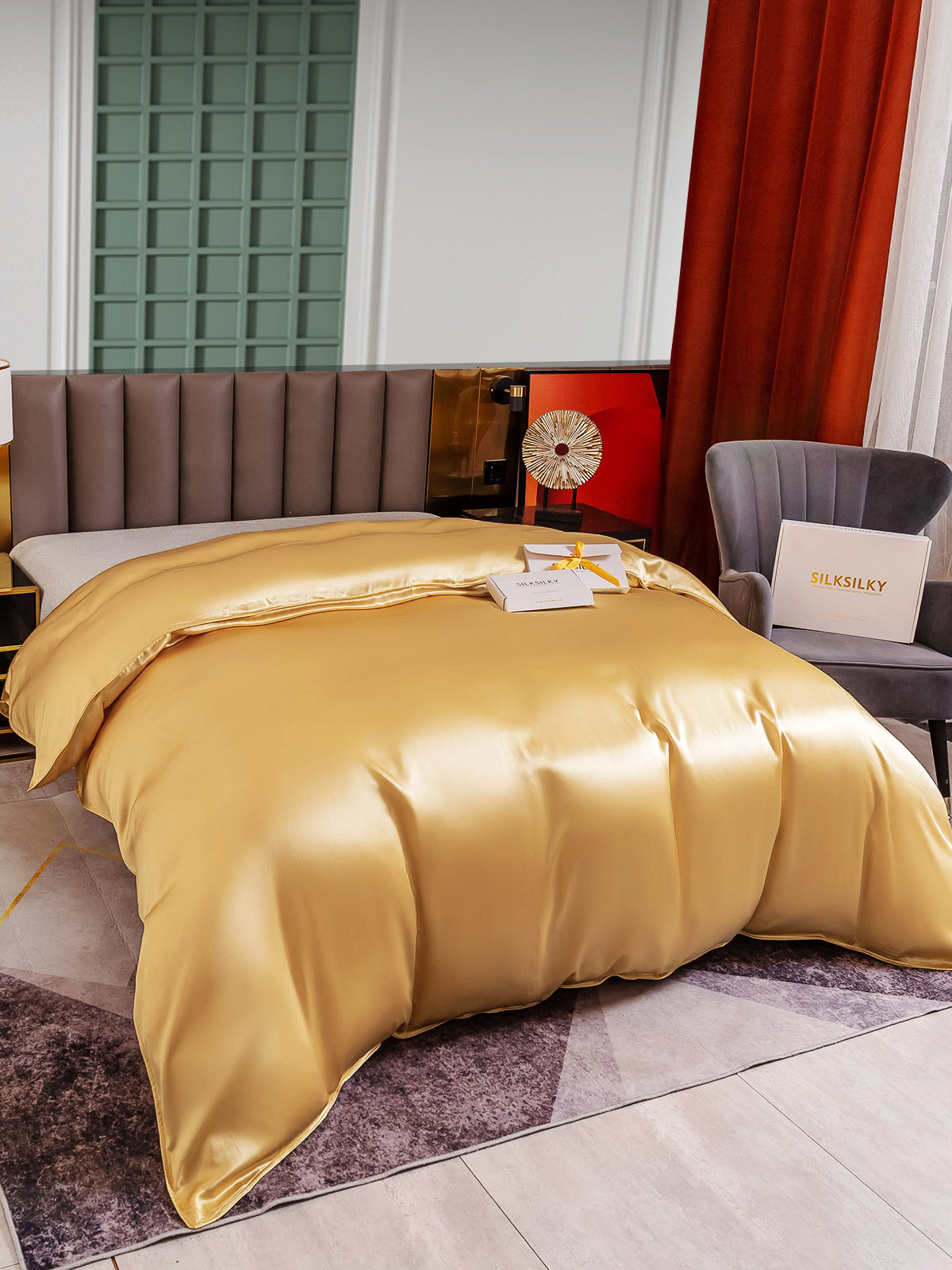 [Champagne] SilkSilky-NL 25Momme Duvet Cover 002