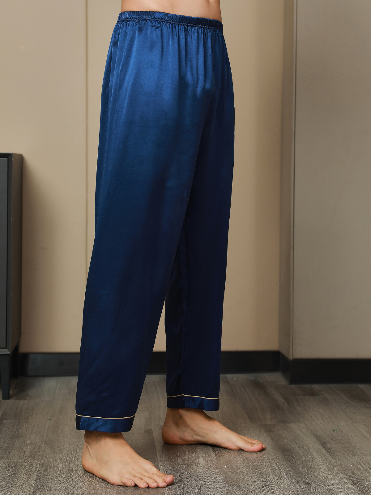 [Donkerblauw] SilkSilky-NL Mens Sleep Bottoms 005