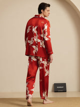 [Wijn] SilkSilky-NL Long Sleeve Notch Collar Heren Pyjama Set 002