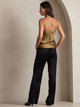 [Koffie] SilkSilky-NL Spaghetti Strap V Neck Cami-Top 005