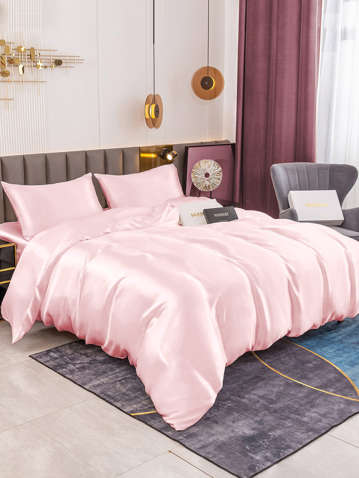 SilkSilky NL 19Momme Pure Silk Bedding Set Roze 004