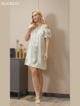 SilkSilky-NL Cap Sleeve Square Neck Nachthemd video 001