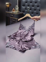 SilkSilky-NL Spaghetti Strap Split Cami-Set video 001