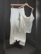 SilkSilky-NL Spaghetti Strap Cowl Neck Women's Outfit Sets video 001