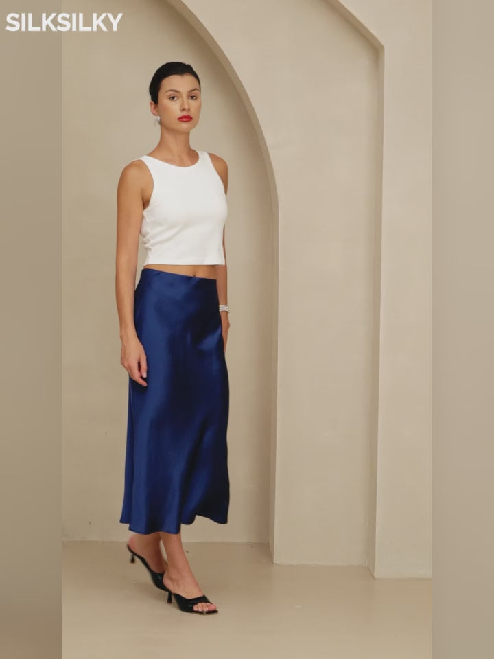 SilkSilky-NL 19Momme Pure Silk Skirt-video-001