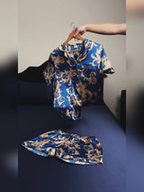 SilkSilky-NL Short Sleeve Lapel Collar Dames Pyjama Set video 001