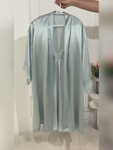 SilkSilky-NL 3/4 Sleeve V Neck Nachthemd&Kamerjas Set video 001