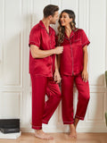 SilkSilky NL Pure Silk Korte Mouw Couple Wijn 004