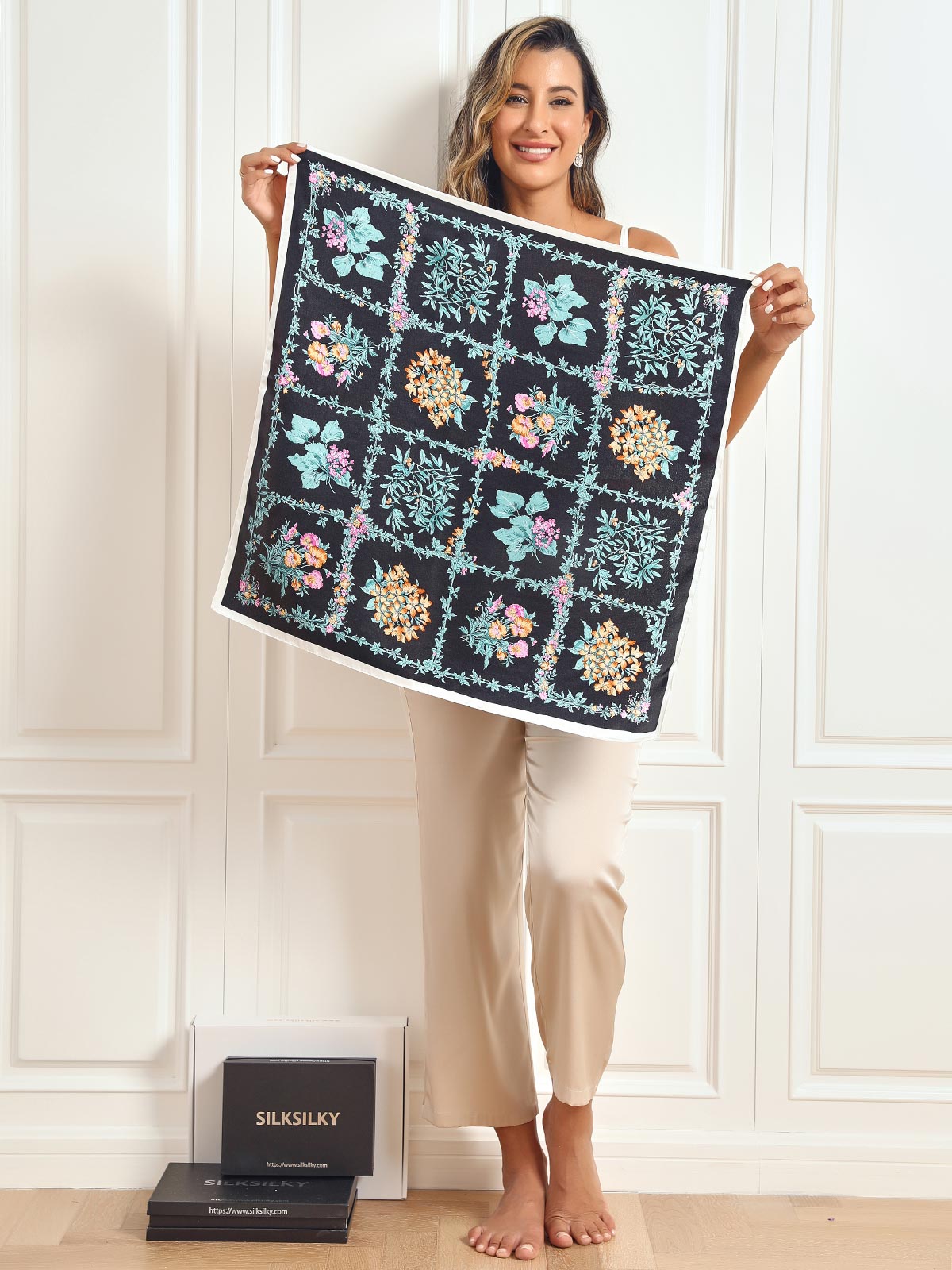 [P051] SilkSilky-NL Pure Silk Scarf 002