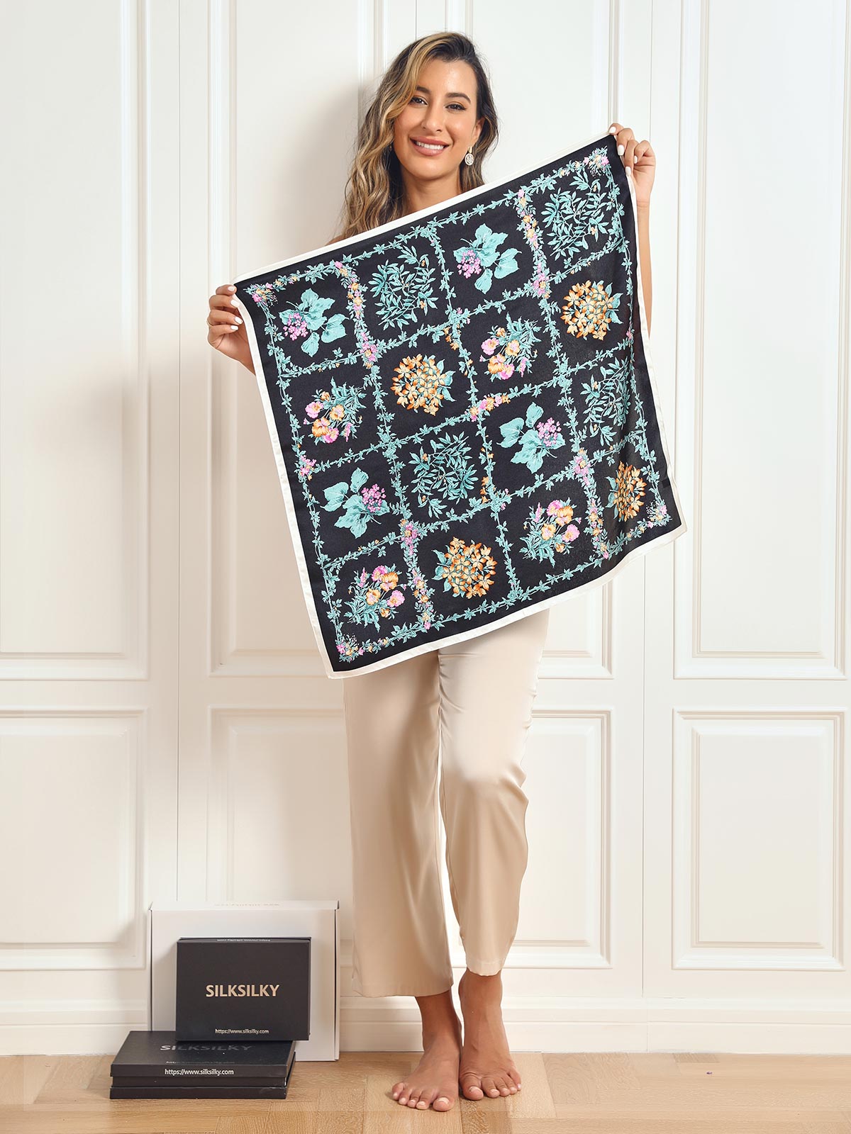 [P051] SilkSilky-NL Pure Silk Scarf 003