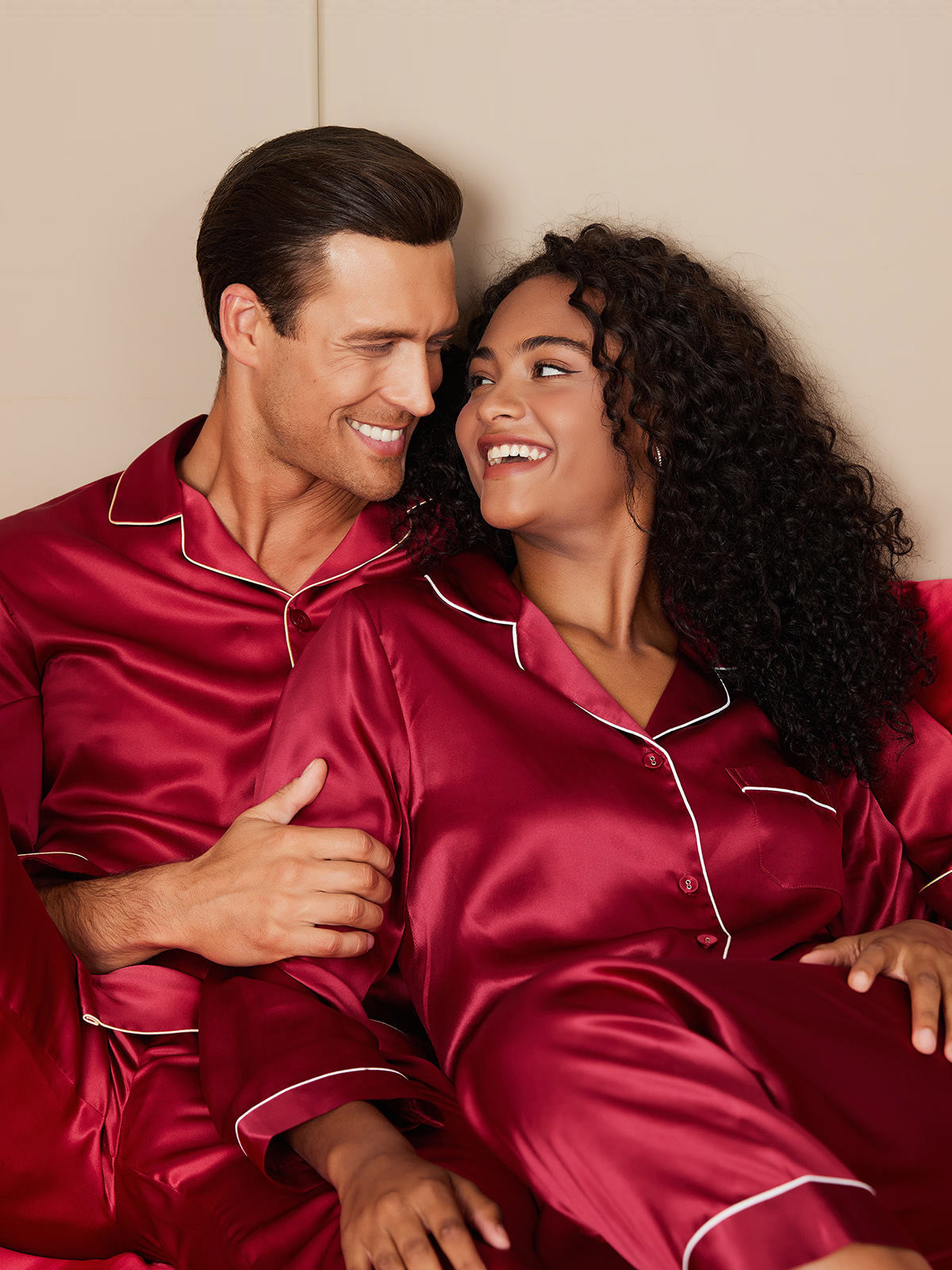 SilkSilky NL Pure Silk Lange Mouw Couple Wijn 001