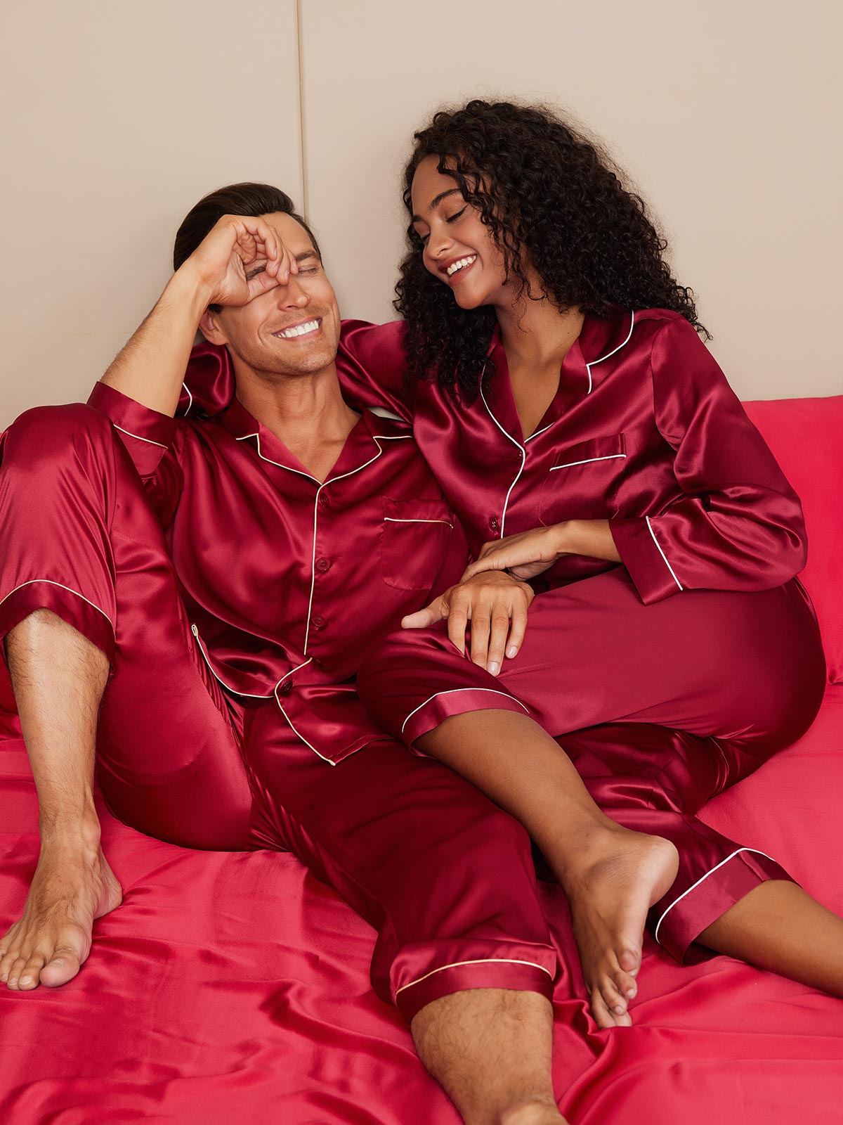 SilkSilky NL Pure Silk Lange Mouw Couple Wijn 002