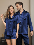 SilkSilky NL Pure Silk Lange Mouw Couple Donkerblauw 004