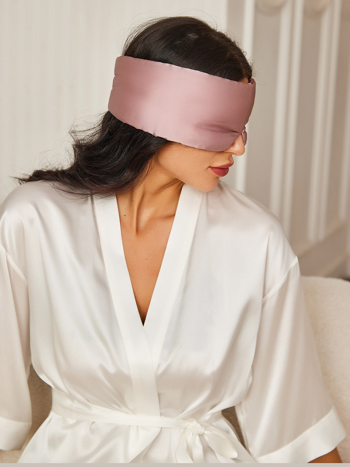 SilkSilky NL 19Momme Pure Silk Eye Mask BleekMauve 003