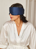 SilkSilky NL 19Momme Pure Silk Eye Mask Donkerblauw 002