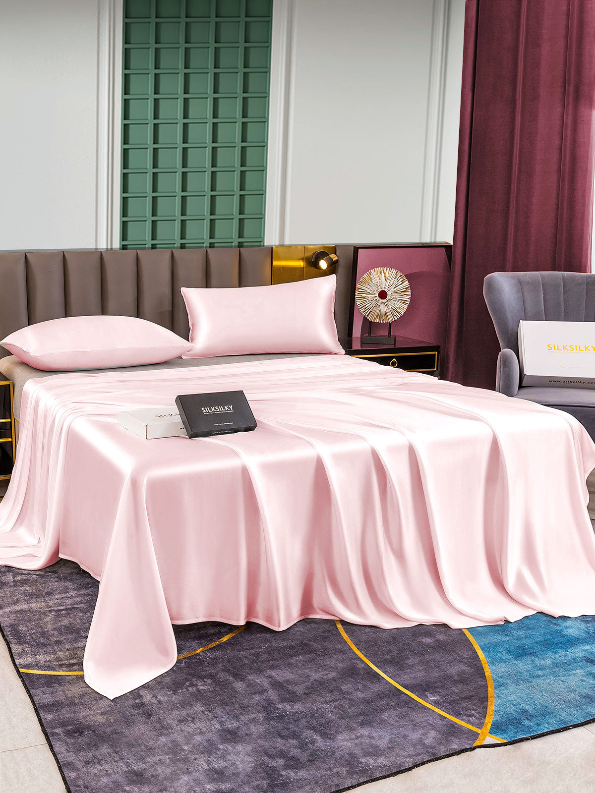 SilkSilky NL 25Momme Pure Silk Bedding Set Roze 003